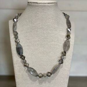 Gorgeous Donna Dressler sterling silver, gemstone, glass necklace. Signed. VIDEO